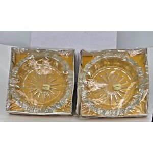 NOS Vintage MCM Set Of 2 Luminarc Cendrier Prisme Glass Ashtrays France 1970s